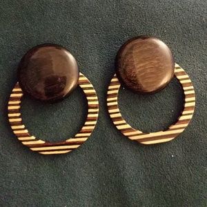 Vintage wood earrings